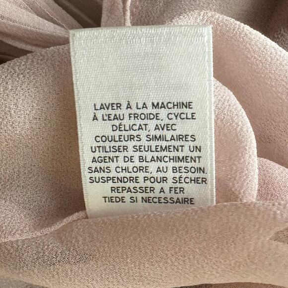 Chelsea28 Floral Long Sleeve Mock Neck Sheer Blouse Size M - Picture 7 of 8
